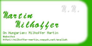 martin milhoffer business card